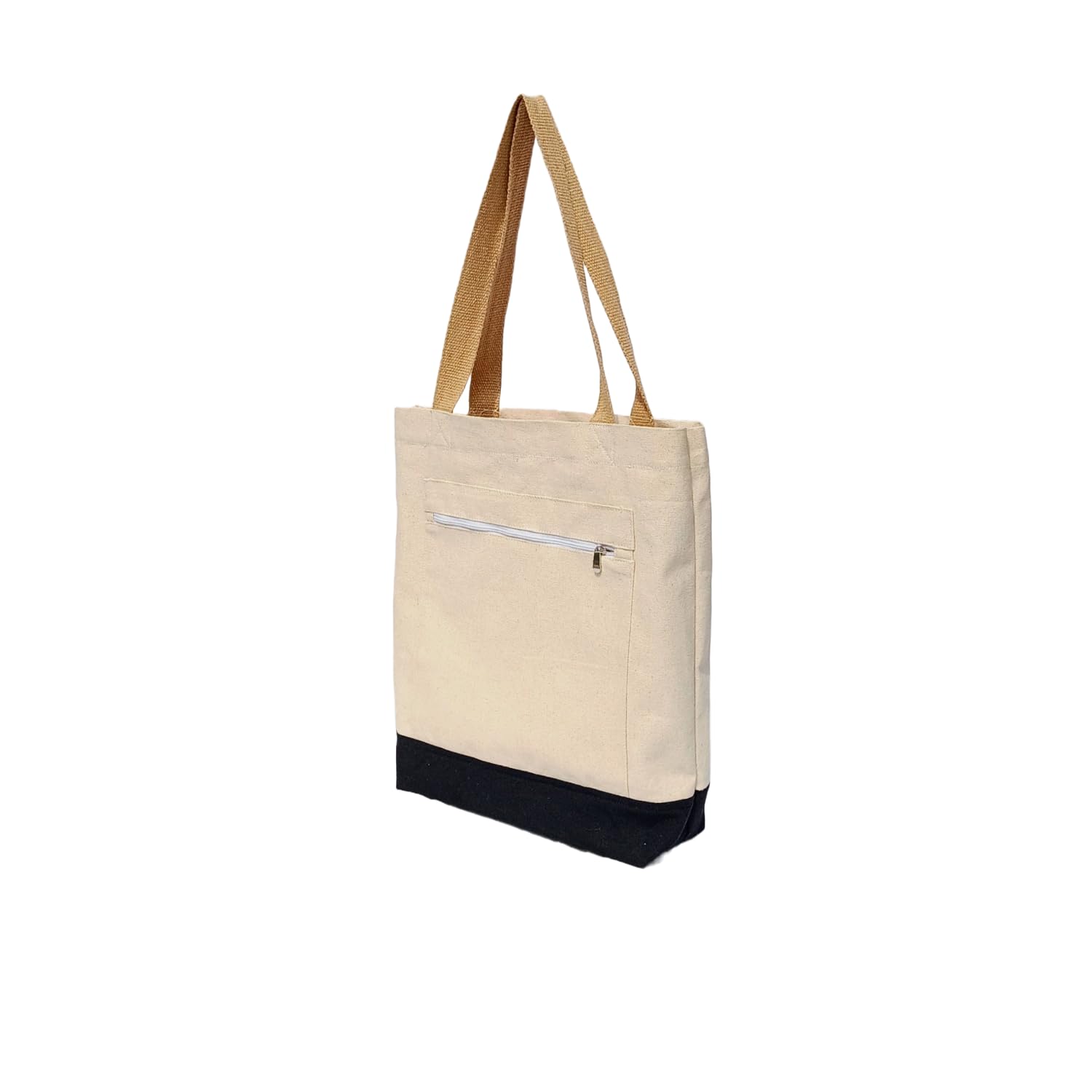 Eco-Friendly Women's Tote Bag with Zipper Closure & Multiple Pockets | 100% Organic Cotton Canvas Shoulder Bag for Work, School & Everyday Use | Perfect for Office, College, Shopping & Travel