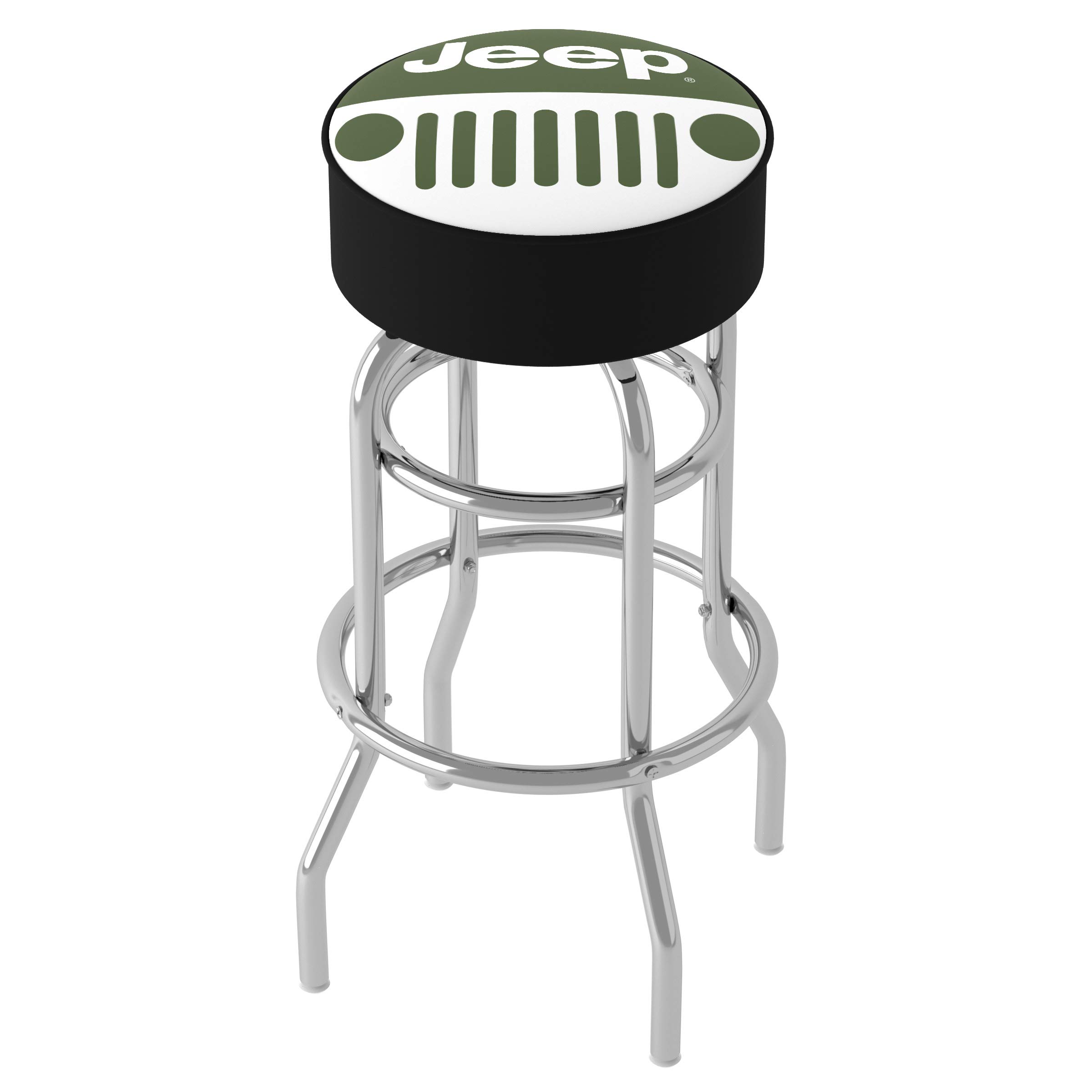 Trademark Global Bar Stool - Jeep Grille 2 Stool with Comfortable Foam Padded Seat - 360° Swivel Bar Chair for Game Room, Garage, Home Bar & Man Cave - Perfect for Sports Watching, Gaming & Entertaining