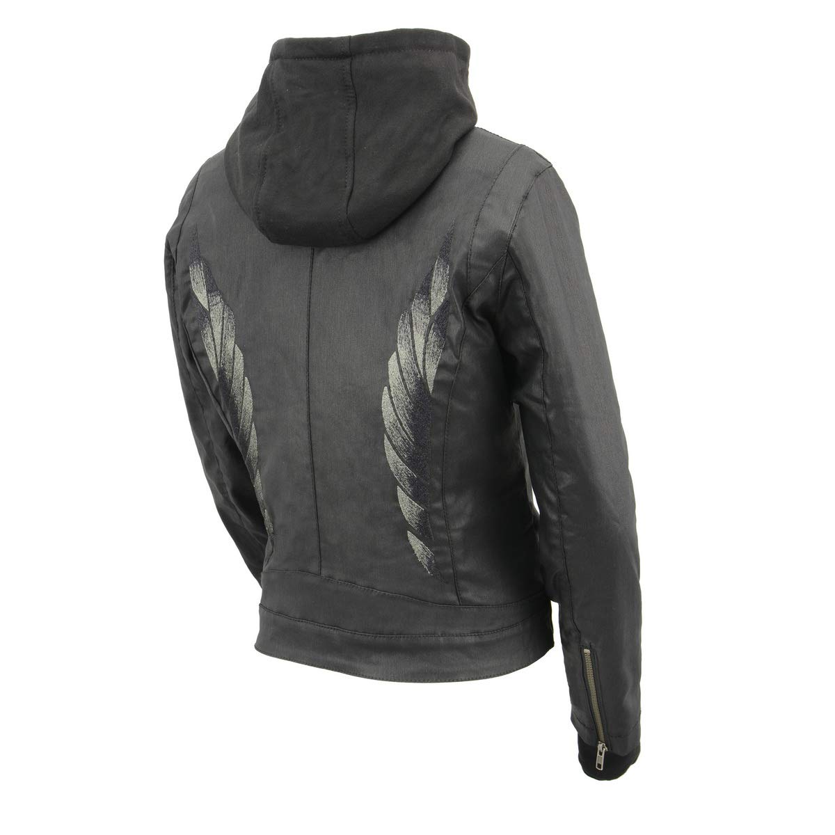 Milwaukee Leather MPL2745 Women's Black Zipper Front Jacket with Removable Hood & Full Sleeves - Stylish Outerwear for Motorcycle Riding, Outdoor Adventures & Casual Wear