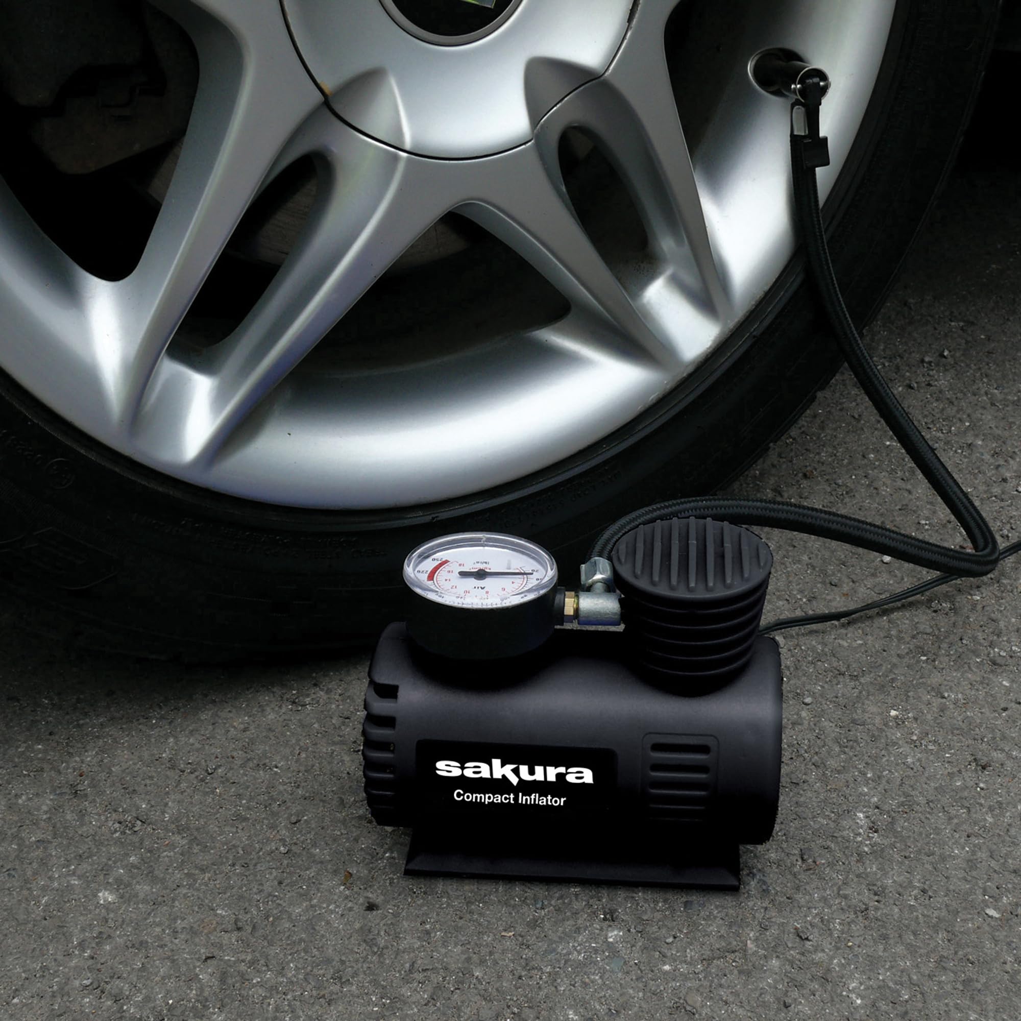 SS3602 Mini Air Compressor - Portable & Powerful 12V DC Tire Inflator for Cars, Bikes, Sports Balls - Perfect for Roadside Emergencies, Camping & Outdoor Activities