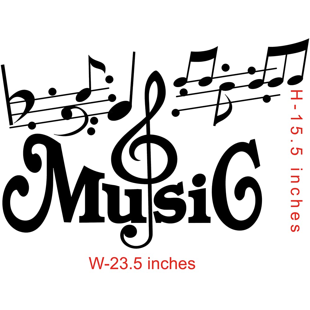Music Wall Decals - Vinyl Wall Stickers with Musical Notes & Quotes for Home Decor, Nursery, Bedroom & Office - Easy Peel & Stick Wall Art