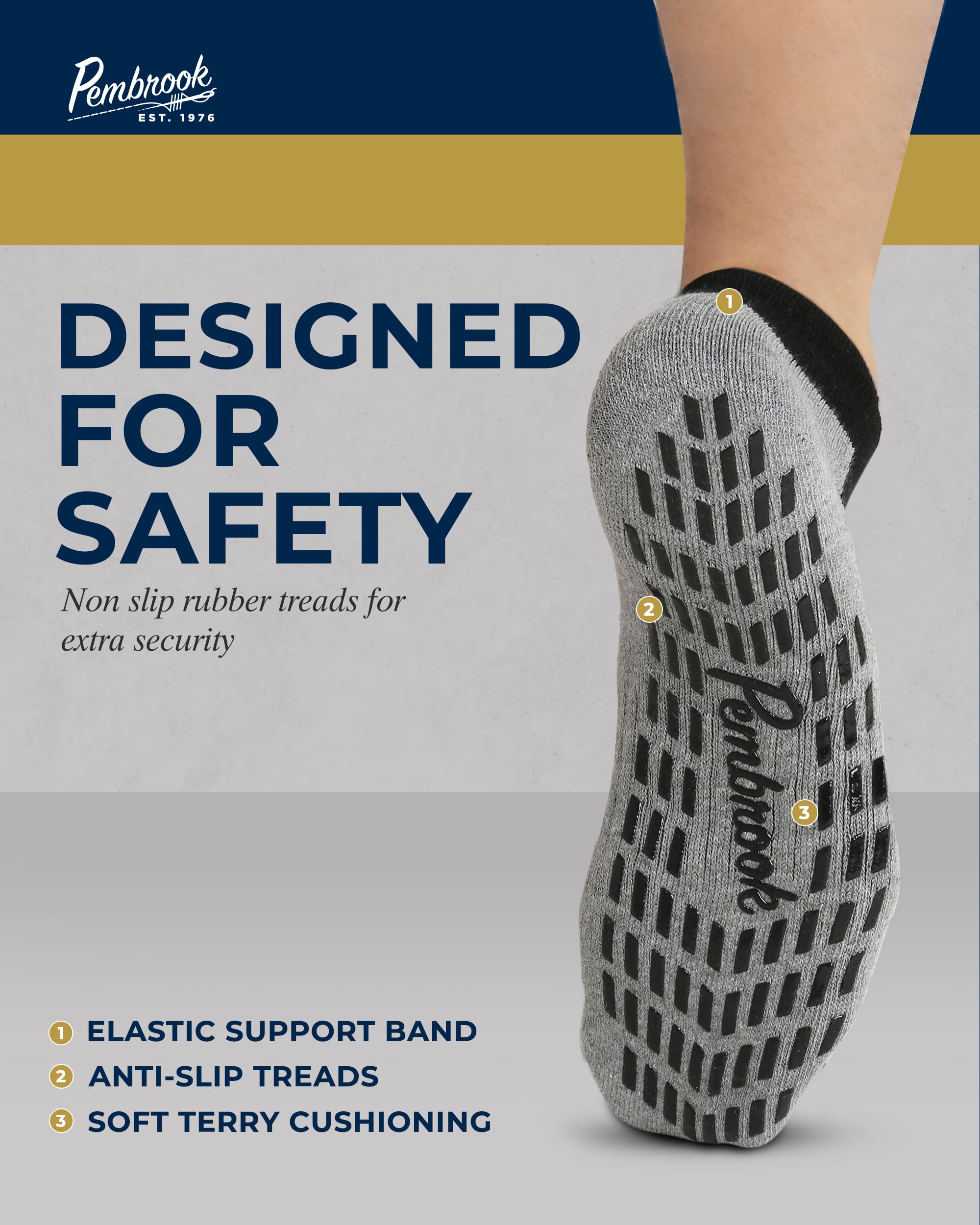Non-Slip Yoga Socks for Men & Women - 4 Pairs Gripper Socks with Anti-Skid Soles for Pilates, Barre & Home Workouts | Breathable Unisex Grip Socks for Yoga, Gym & Indoor Activities
