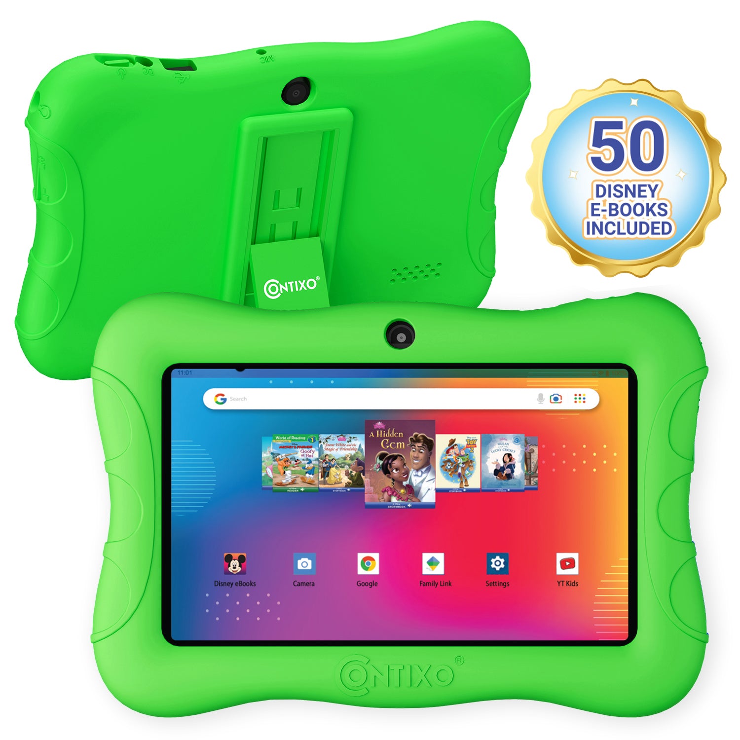 Contixo V9 7 Inch HD Kids Tablet 32GB Storage - Disney E-Books Edition in Green | Perfect for Learning, Reading & Entertainment