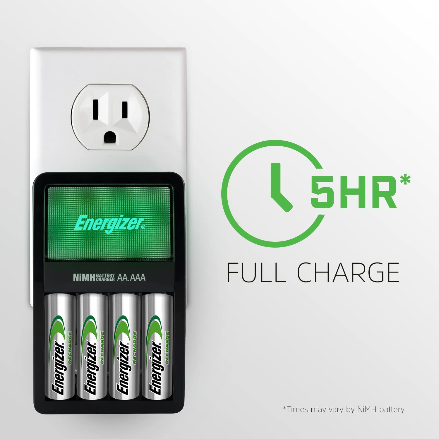 Energizer Recharge Value Charger for NiMH AA AAA Batteries - Fast Charging Station for Digital Cameras, Game Controllers & Wireless Devices