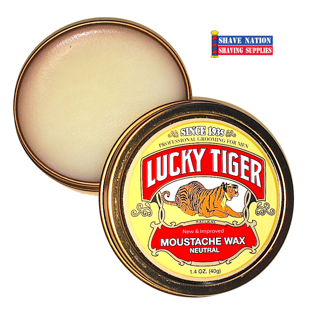Lucky Tiger Mustache Wax Neutral - Strong Hold, Natural Look for Styling & Grooming - Perfect for Daily Use, Special Occasions & Beard Care