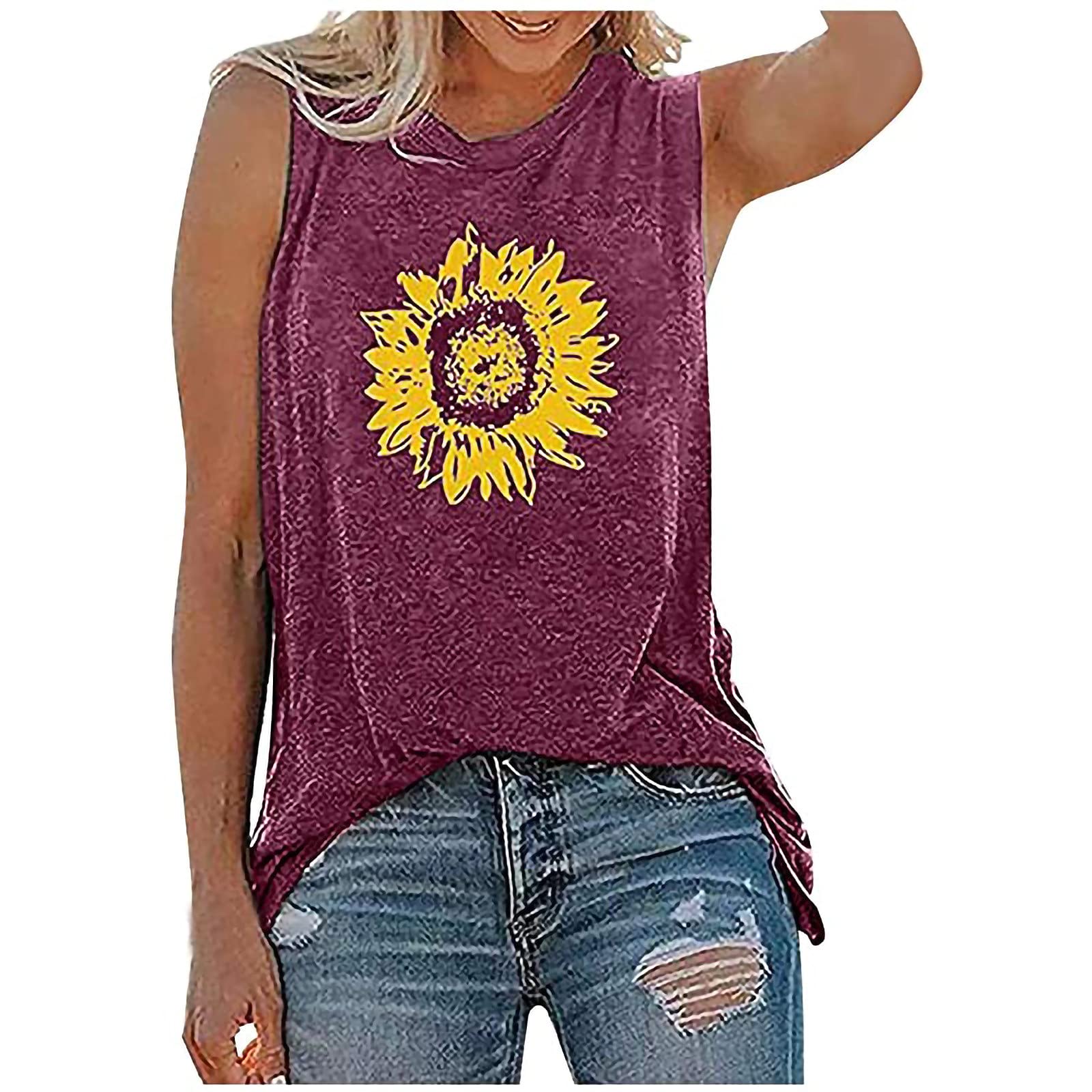 4th of July Tank Tops for Women - Patriotic Summer Casual Loose Fit Plus Size Athletic T-Shirts | Perfect for BBQ, Beach & Independence Day Celebrations