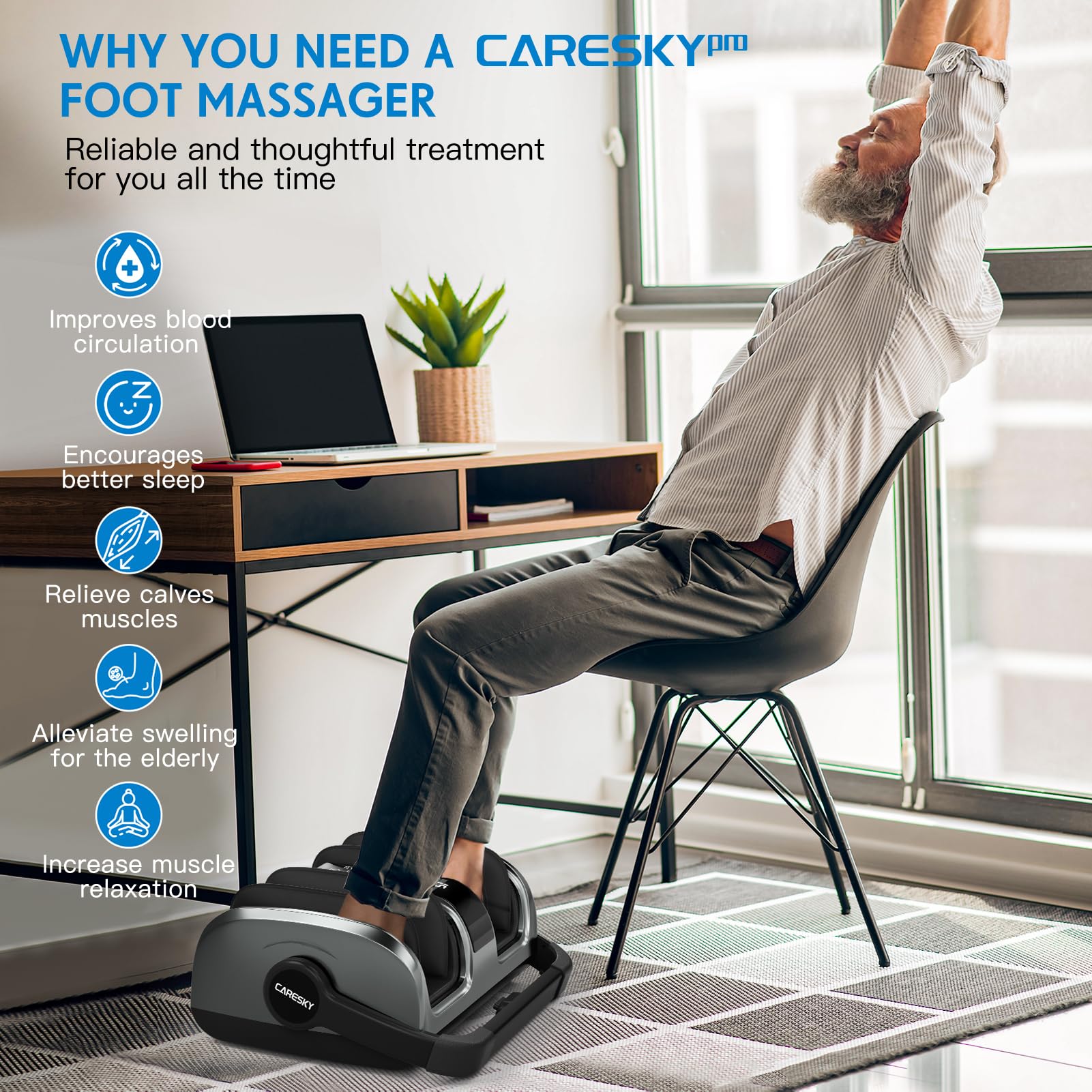 HSA FSA Eligible Shiatsu Foot Massager with Heat Therapy - 5 Intensity Deep Kneading & Rolling for Pain Relief, Neuropathy, Plantar Fasciitis - Perfect for Calf, Leg & Arm Relaxation at Home or Office