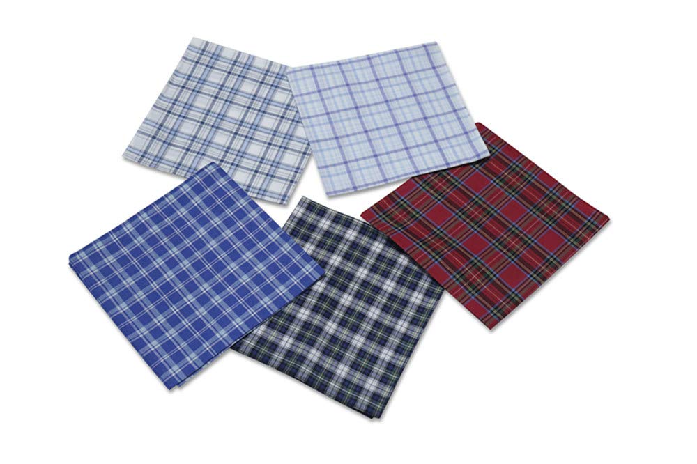 Premium 5-Pack 100% Soft Cotton Men's Pocket Handkerchiefs - Breathable & Absorbent for Everyday Use, Weddings, and Formal Occasions