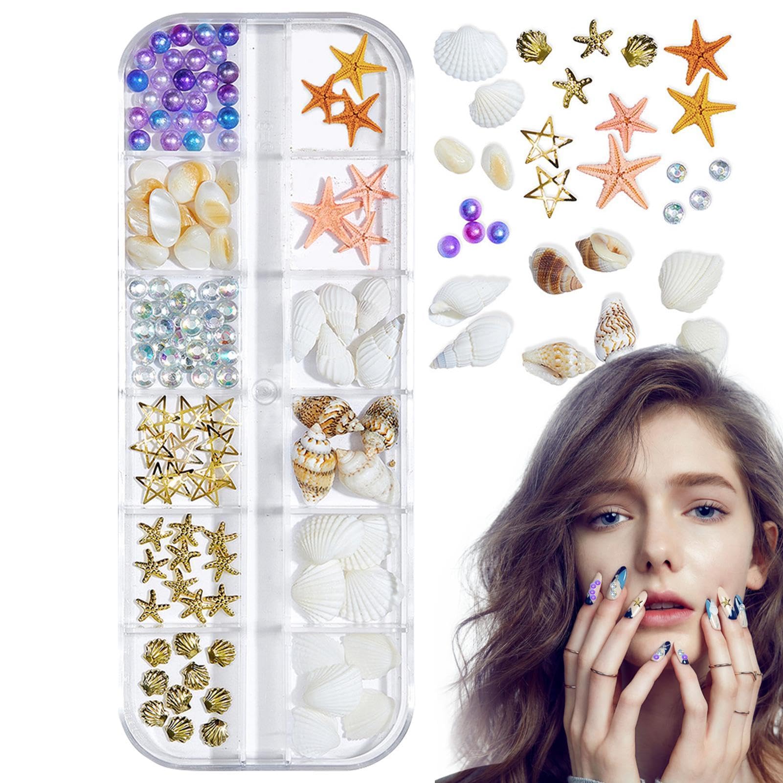 Shell and Starfish Nail Stickers - Waterproof Nail Art Decals for Manicure, DIY Nail Design - Perfect for Summer Beach Nails, Vacation Nail Decor, and Sea-Themed Nail Art