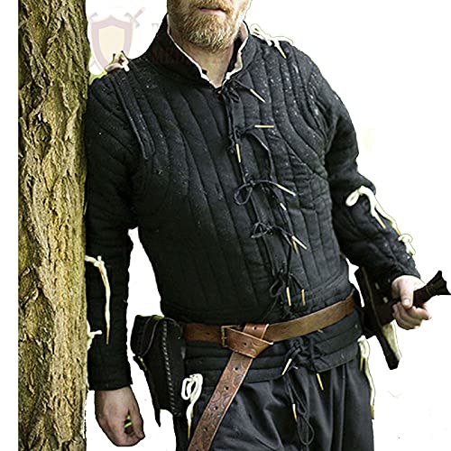Medieval Gambeson Thick Padded Coat - Aketon Jacket Armor for LARP, SCA & Cosplay - Cotton Fabric Historical Costume for Renaissance Fairs & Medieval Reenactments