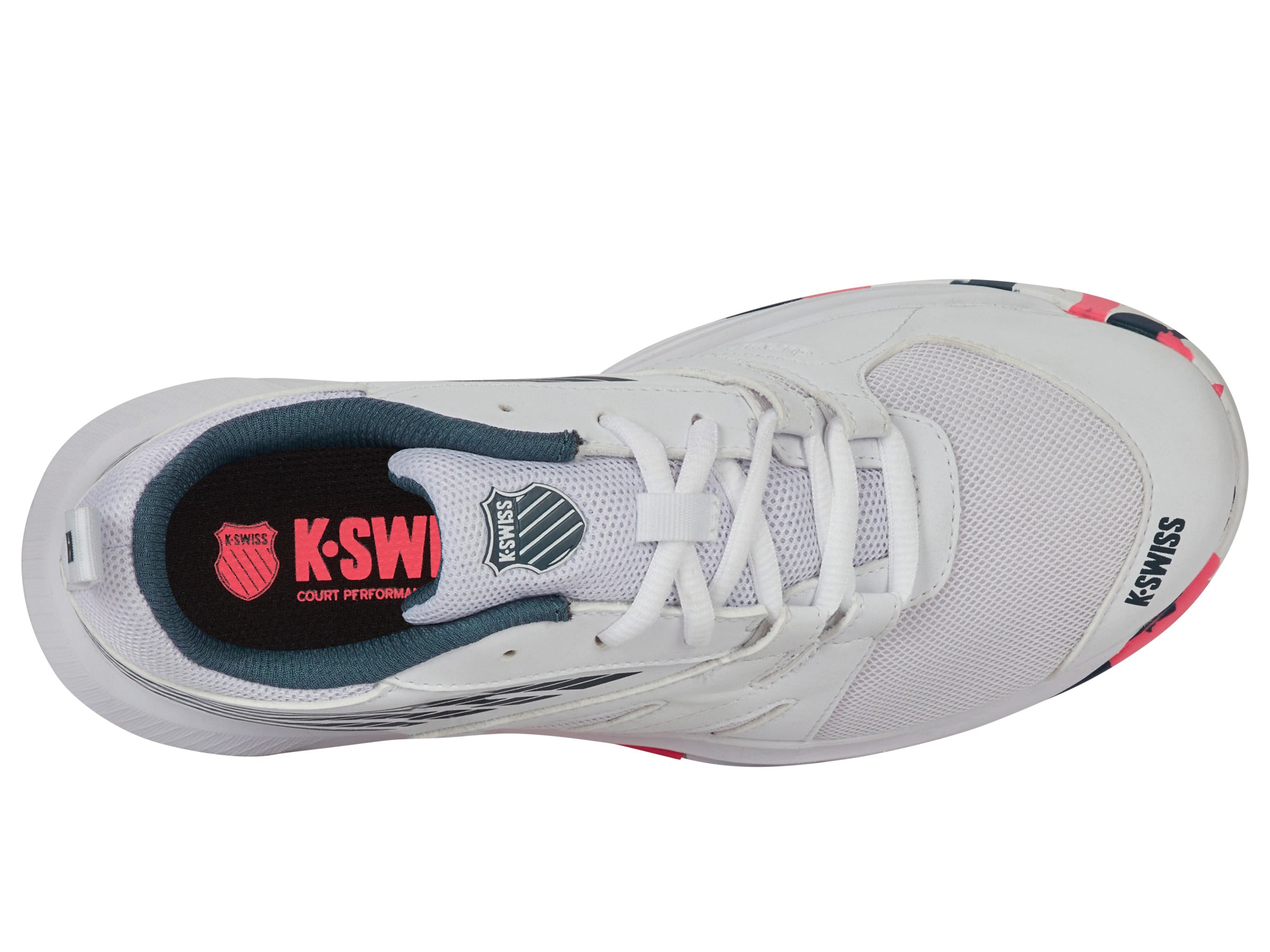 SPEEDTRAC Running Shoes for Men - White/Stargazer/Neon Blaze | Lightweight & Breathable for Jogging, Gym & Outdoor Sports