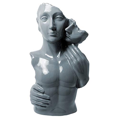 Romantic Couple Ceramic Bust Statue - Elegant Home Decor for Valentine's Day, Wedding Anniversary & Romantic Gifts