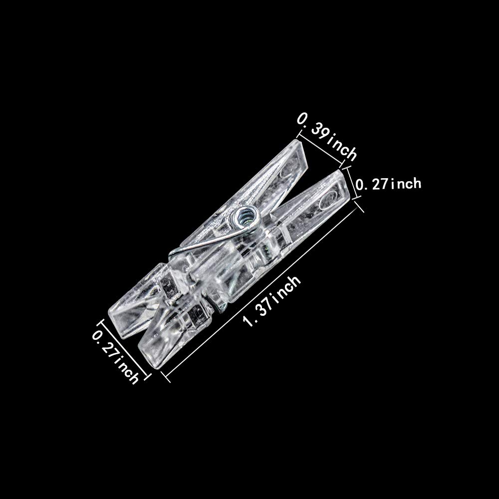 128-Piece Mini Transparent Plastic Clips - Clear Binder Clips, Photo Clips, Clothespins for Office, School, Crafting & Photo Organization