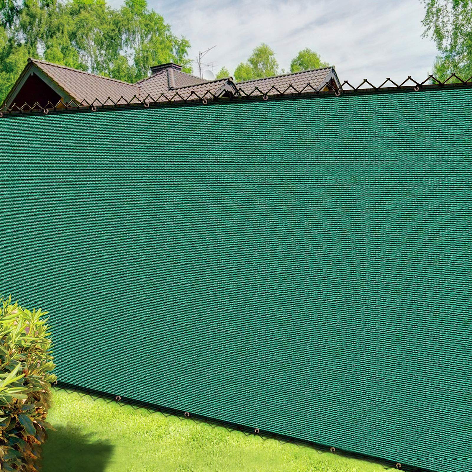 VIVOSUN 4' x 50' Heavy Duty Green Privacy Fence Screen - Durable Mesh Shade Net with Reinforced Bindings & Grommets for Outdoor Yard, Garden Wall, Backyard, Patio & Pool Area Privacy Protection