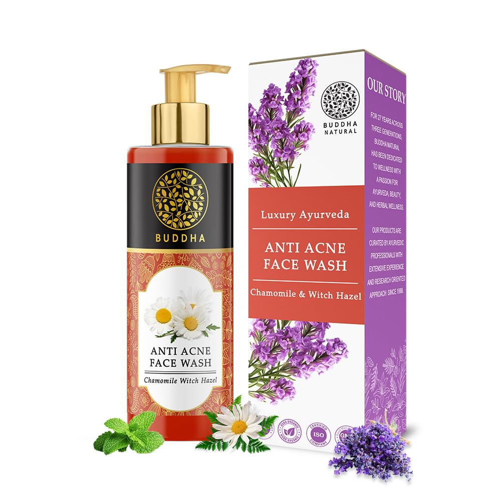 Buddha Natural Anti Acne Face Wash (200ml) - Ayush Certified Acne Treatment for Oily Skin | Deep Cleansing, Hydration & Clear Skin Care | Perfect for Daily Skincare Routine & Teen Acne Prevention