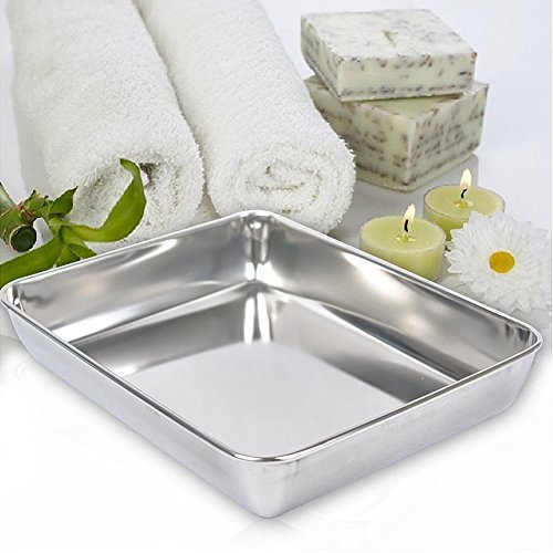 Heavy Duty Stainless Steel Baking Sheet Pan Set - Cookie Sheet, Jelly Roll Pan, Toaster Oven Pan & Grill Pan with Deep Edge & Mirror Finish | Dishwasher Safe for Baking, Roasting & BBQ | Perfect for Home, Restaurant & Commercial Kitchen Use