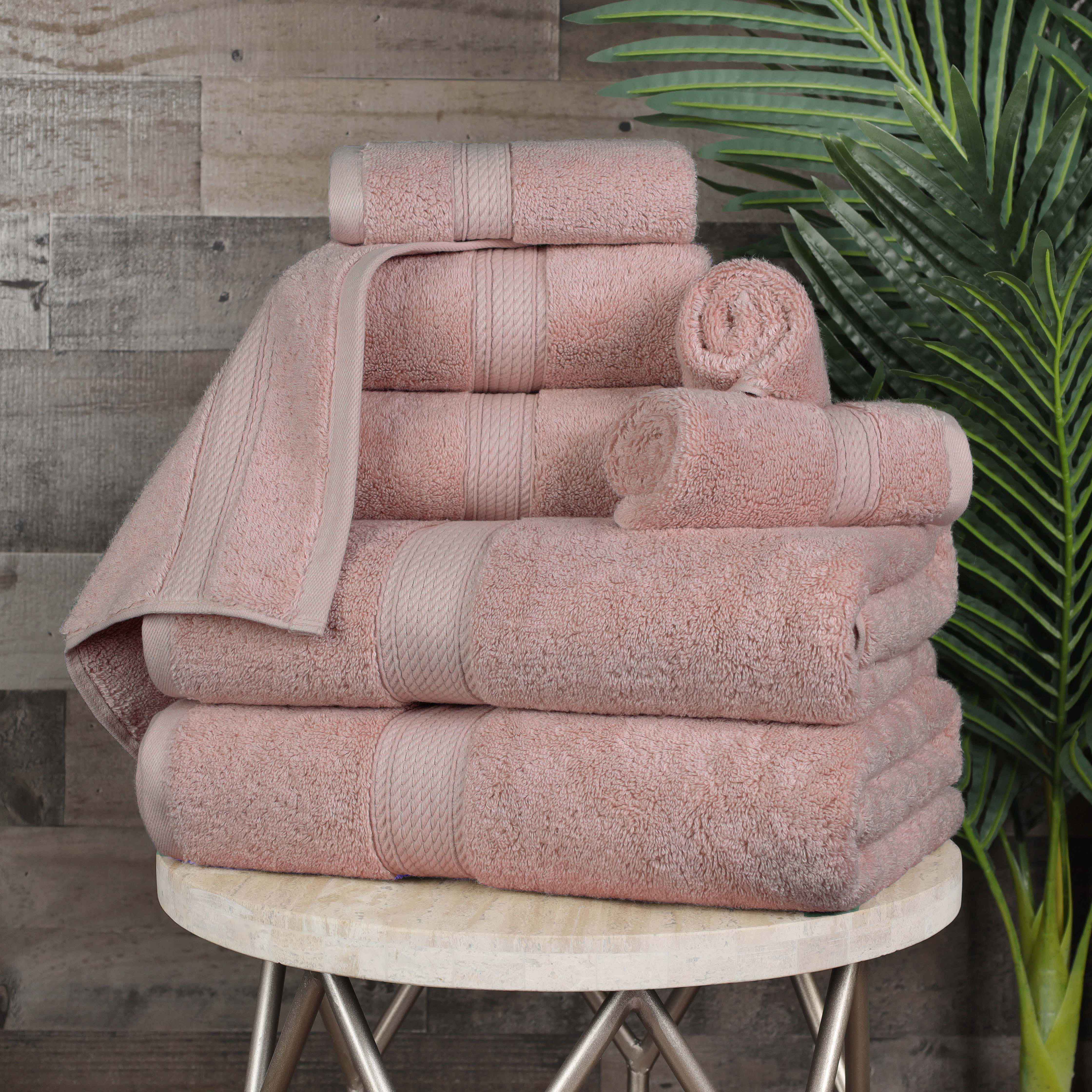 Premium 8-Piece Egyptian Cotton Towel Set - Ultra Soft, Heavyweight & Plush for Bath, Spa & Luxury Home Decor