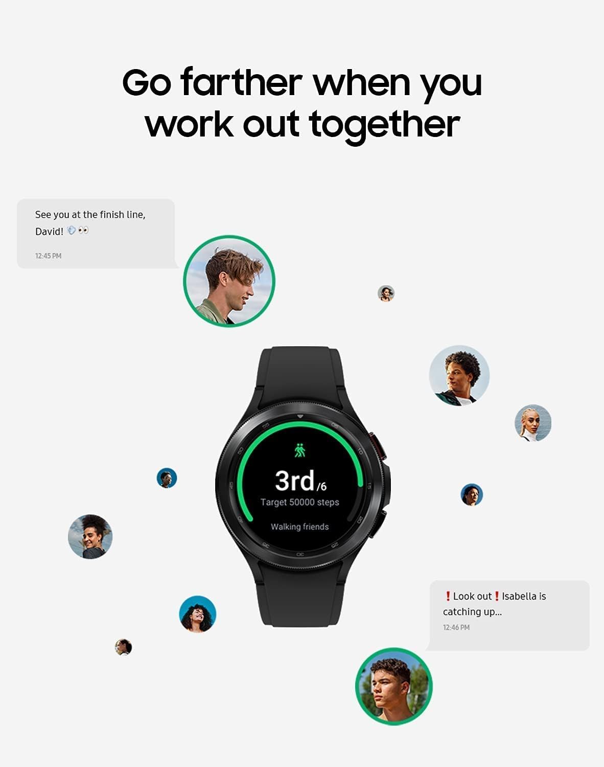 SAMSUNG Galaxy Watch 4 46mm Smartwatch with Bonus White Band - ECG Monitor, Fitness & Sleep Tracker, GPS, Fall Detection, Bluetooth - US Version (Black) | Perfect for Running, Workouts & Daily Health Monitoring