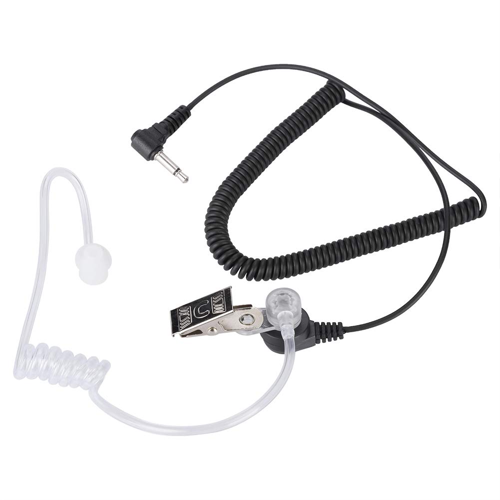3.5mm Two-Way Radio Earpiece with PTT Mic & Acoustic Tube - Clear Security Headset for CB Radios | Police, Security, Construction & Outdoor Communication