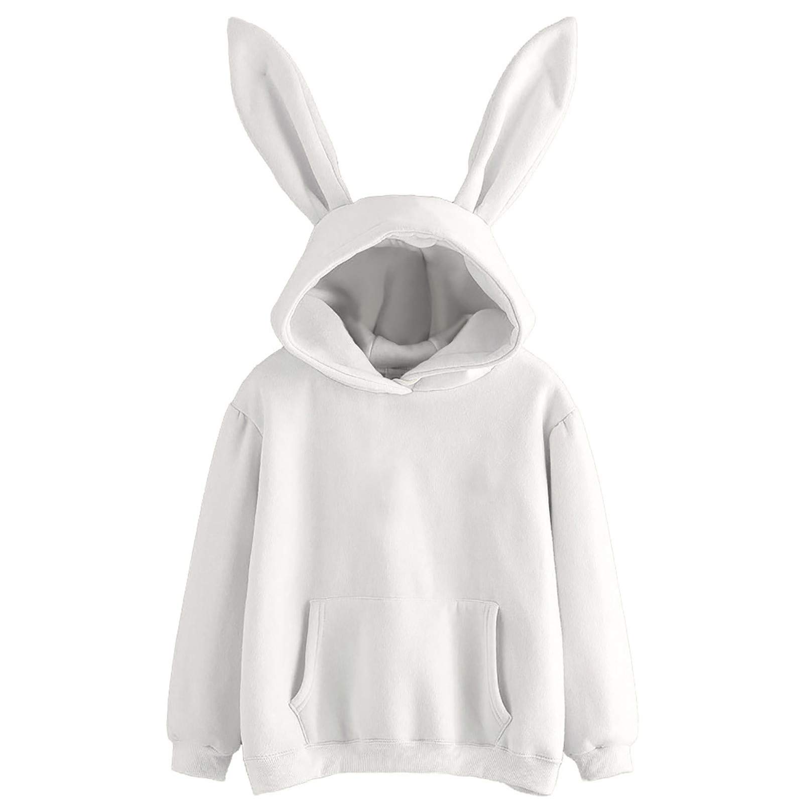 Women's Rabbit Print Pullover Hoodie - Long Sleeve Casual Sweatshirt & Blouse for Everyday Wear | Perfect for Lounge, Workout, and Street Style Fashion