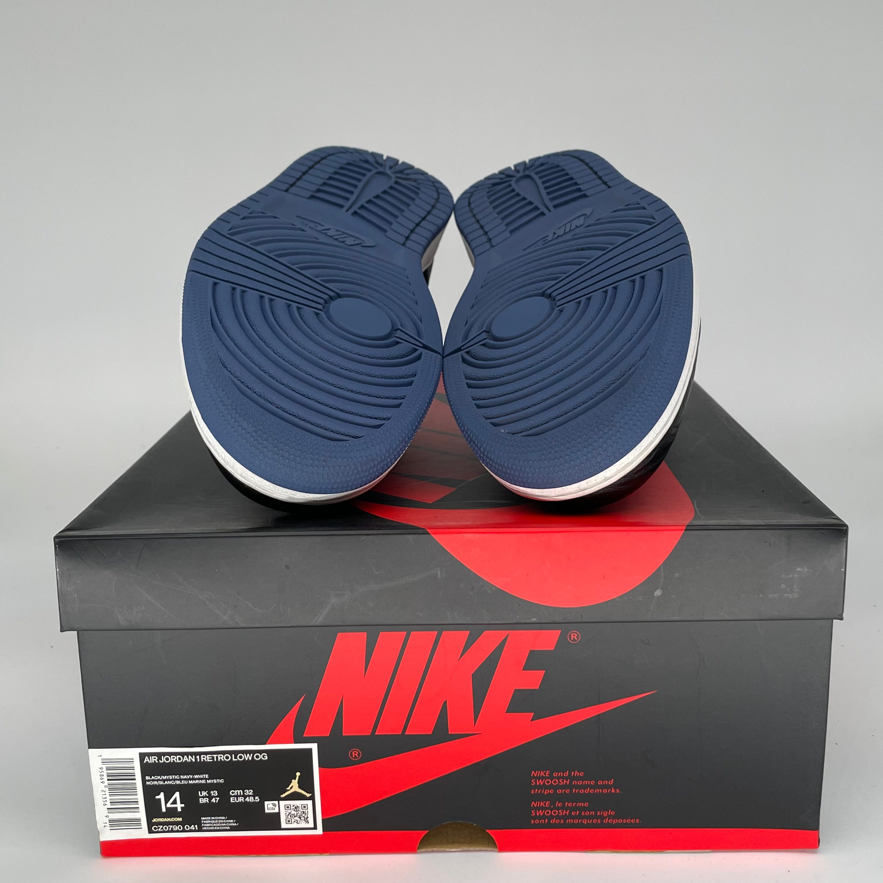 **AIR JORDAN 1 LOW MYSTIC NAVY Men's Sneakers - Size 14 (CZ0790-041) - Casual Wear, Street Style & Basketball Shoes**