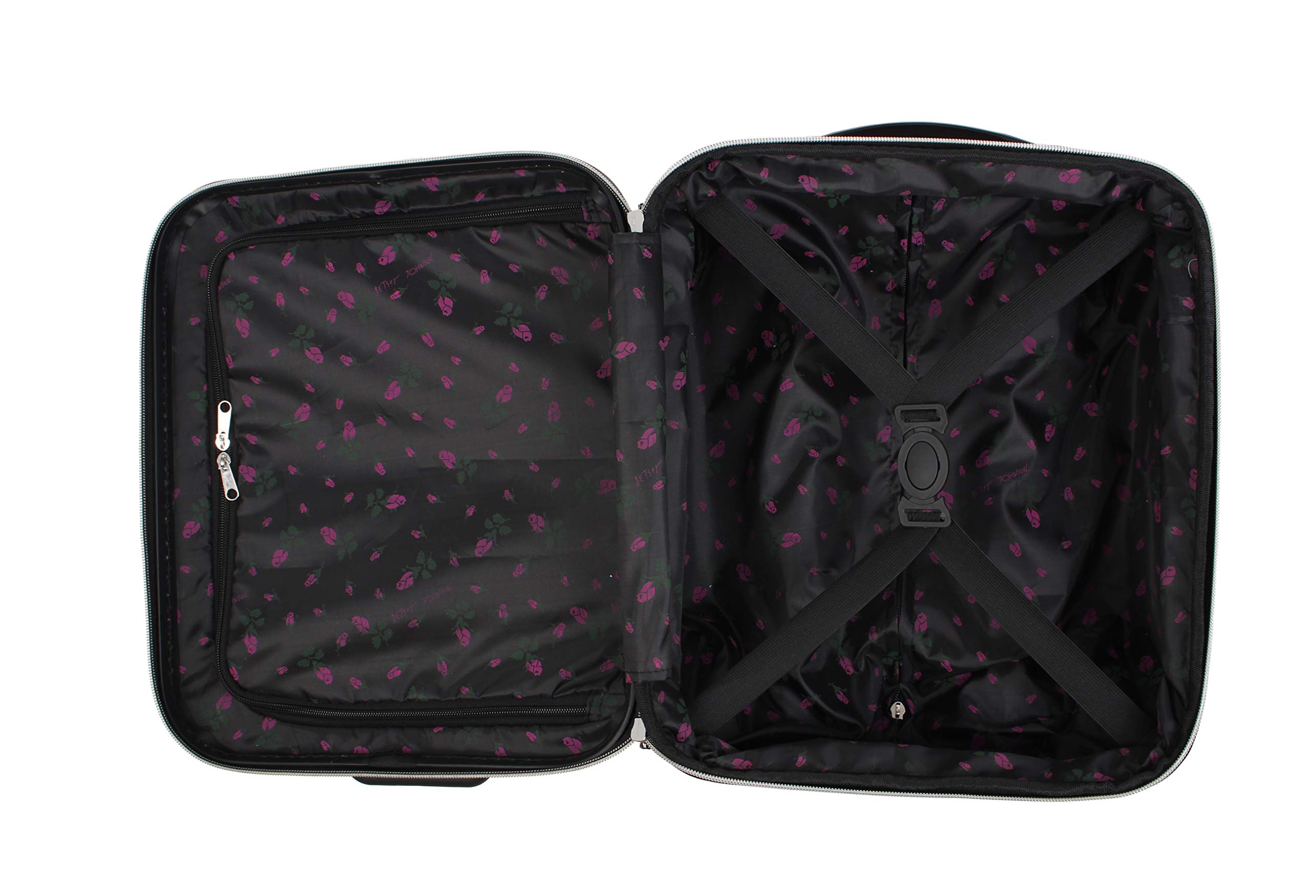 Betsey Johnson Designer 15 Inch Hardside Carry On Suitcase for Women - Lightweight Underseat Luggage with 2 Spinner Wheels | Perfect for Air Travel, Weekend Getaways & Business Trips
