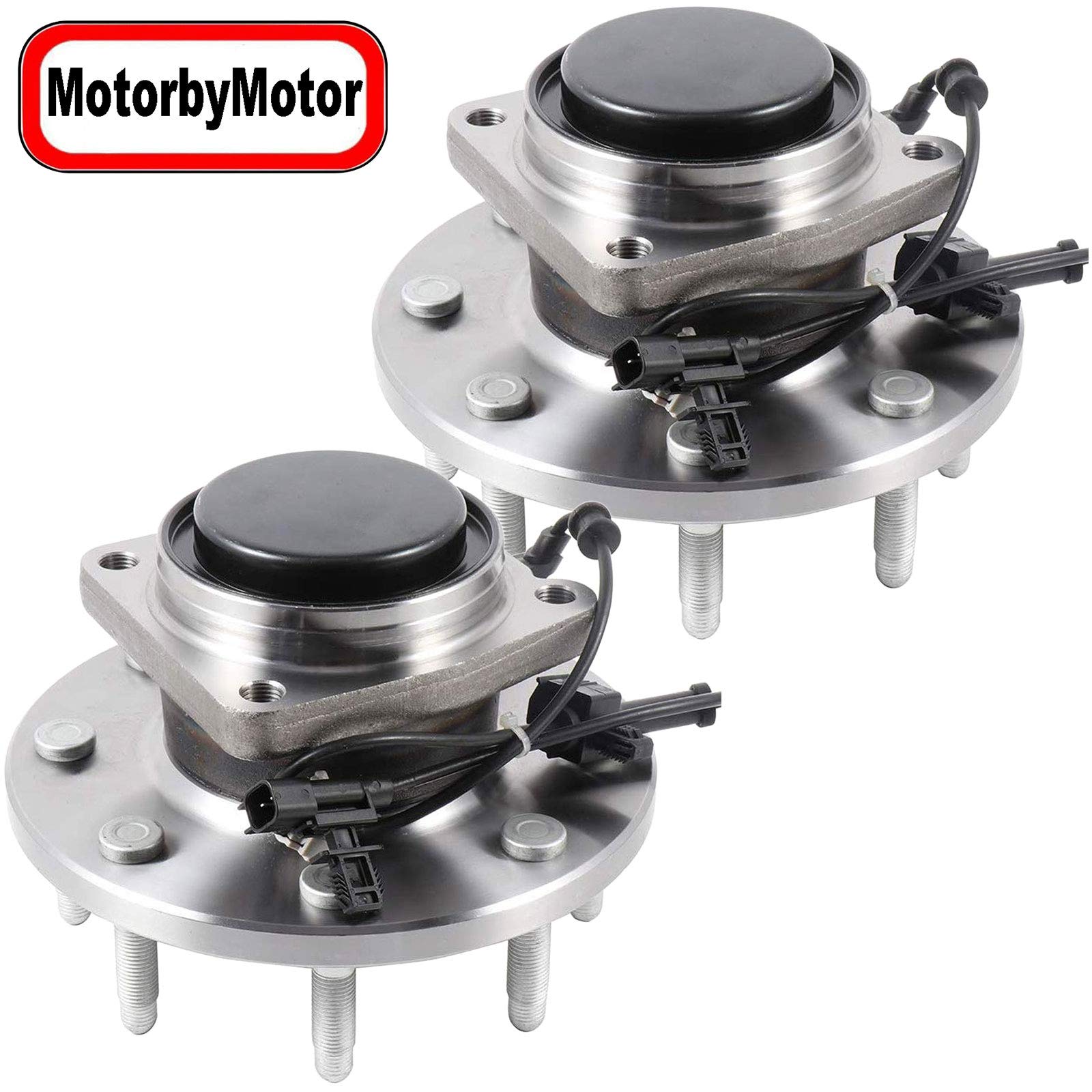 Chevrolet Silverado 2500HD 3500HD & GMC Sierra 2500HD 3500HD Front Wheel Bearing and Hub Assembly - 2WD with ABS, 8-Lug RWD SRW (Single Rear Wheel) - 2-Piece Set - Perfect for Off-Roading, Towing, and Heavy-Duty Truck Maintenance