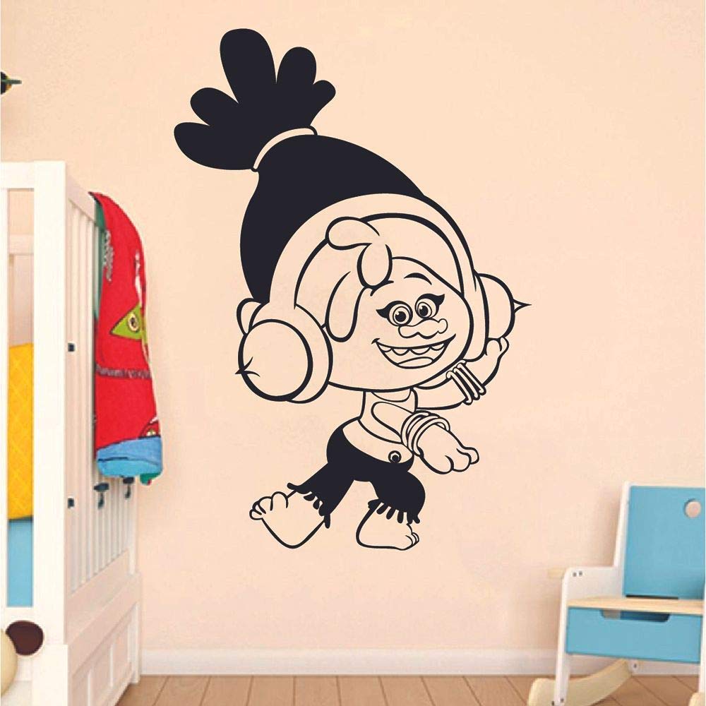 DJ Suki Trolls Movie Cartoon Wall Stickers (15x12 inch) - Fun Vinyl Decals for Kids Room, Bedroom, Nursery & Kindergarten - Perfect for Girls & Boys Home Decor, Birthday Parties & Playroom Themes