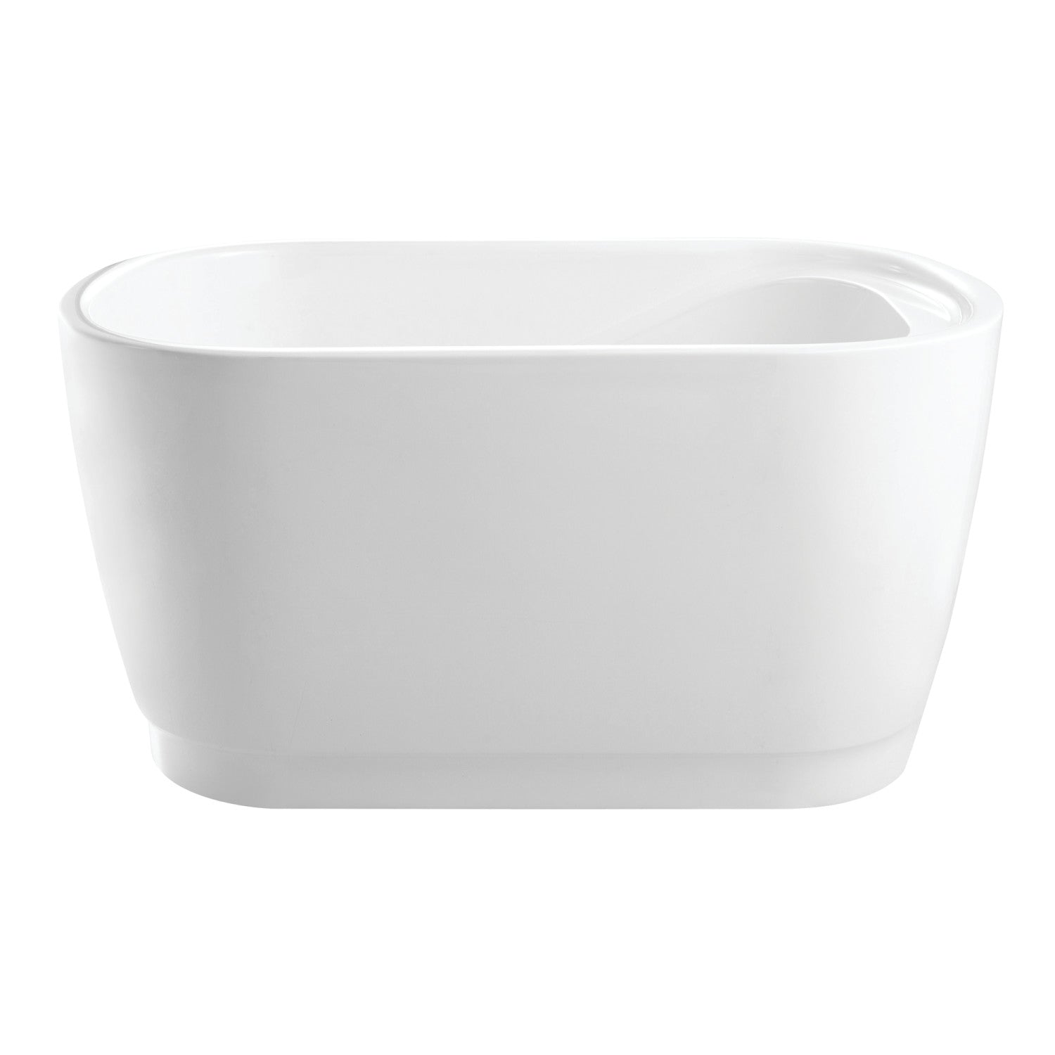 Aqua Eden 59 Inch Acrylic Freestanding Bathtub - Oval Rectangular Double Ended Soaking Tub with Drain, Glossy White | Perfect for Modern Bathroom & Spa Relaxation