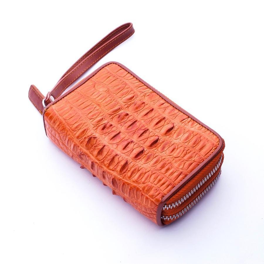 Premium Light Brown Genuine Crocodile Leather Wallet for Men - Slim RFID Blocking Bifold Design - Perfect for Business, Travel & Everyday Use