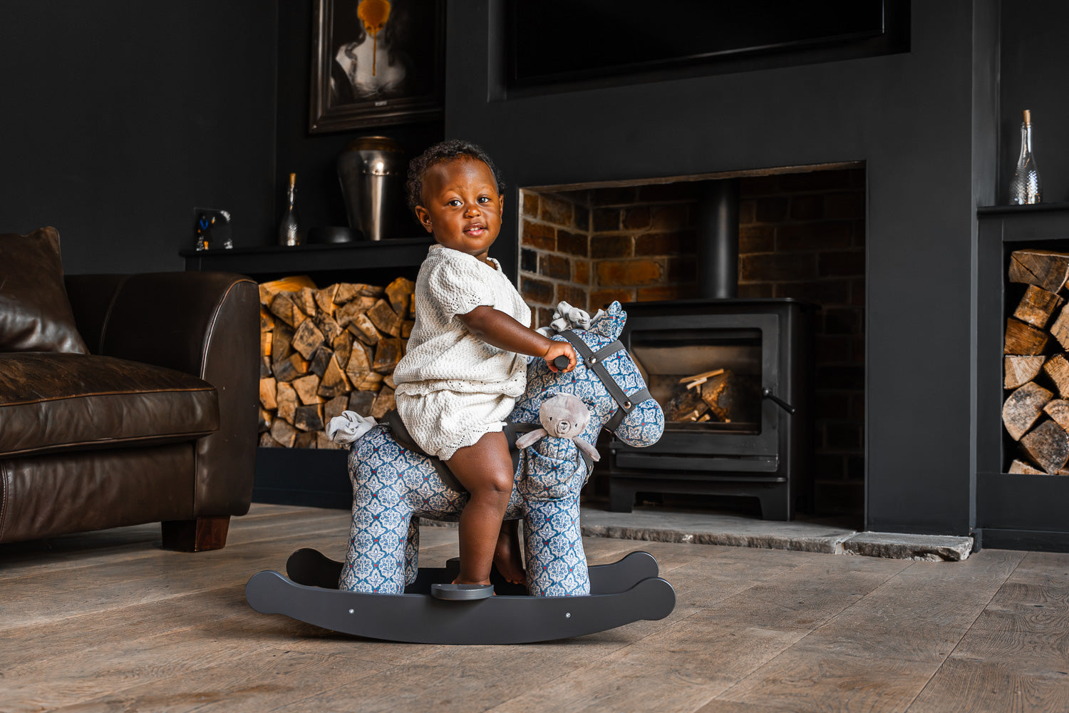 Louie & Duke Wooden Rocking Horse for Kids - Classic Nursery Decor & Toddler Gift for Birthday & Christmas | Perfect for Playrooms, Bedrooms & Daycare Centers