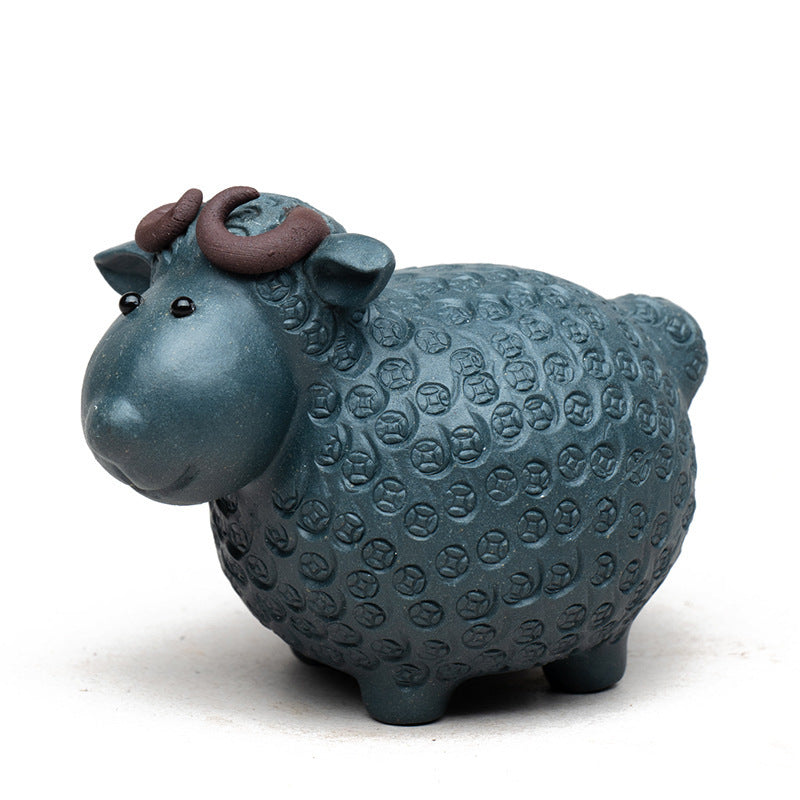 Authentic Yixing Clay Sheep Tea Pet - Handmade Chinese Tea Ceremony Companion for Good Luck & Fortune | Perfect for Tea Lovers & Collectors | Ideal Gift for Tea Ceremonies, Meditation & Home Decor