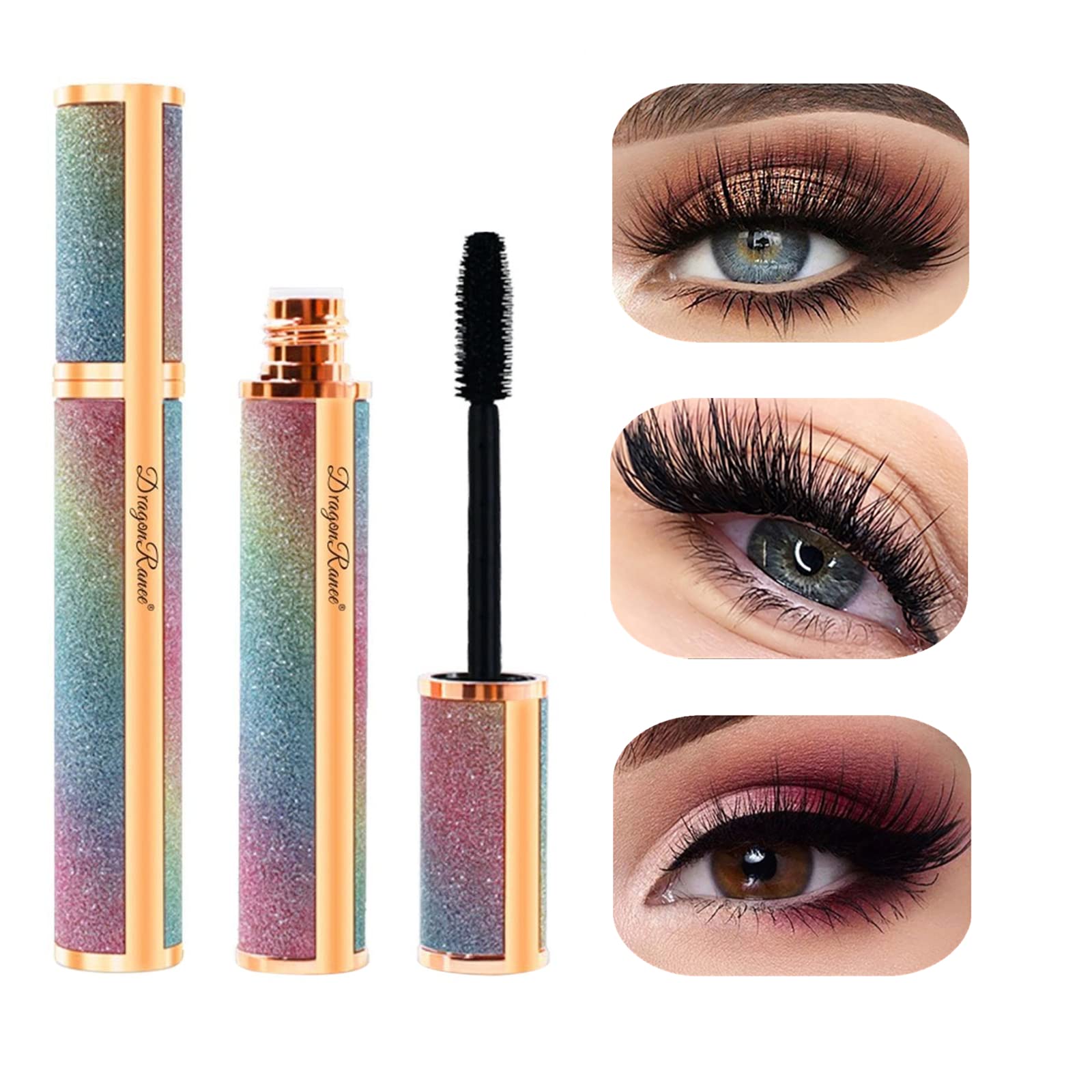 4D Silk Fiber Waterproof Mascara - Smudge Proof, Long Lasting Black Mascara for Thickening & Lengthening Lashes | Perfect for Night Out, Wedding & Everyday Glam Makeup