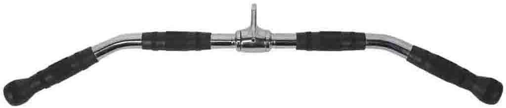 Bodybuilding Cable Attachment - Press Down Bar & LAT Pull Down Bar with Rubber Handgrips - Multi-Exercise Fitness Equipment for Strength Training, Rowing Machine & Gym Workouts - Perfect for Home Gym & Commercial Fitness Centers
