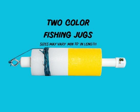 Doug's Fishing Jugs - 10 Pack Multicolored Jumbo Catfish Floats for Freshwater Fishing | Durable Plastic Bobbers for Catfish, Carp and Bass | Perfect for Lakes, Rivers and Pond Fishing Trips