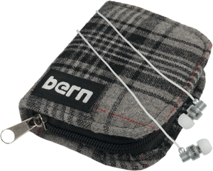 Bern Buds Wireless Headphones - White with Plaid Case | Premium Sound, Comfort Fit for Workouts, Travel & Everyday Use