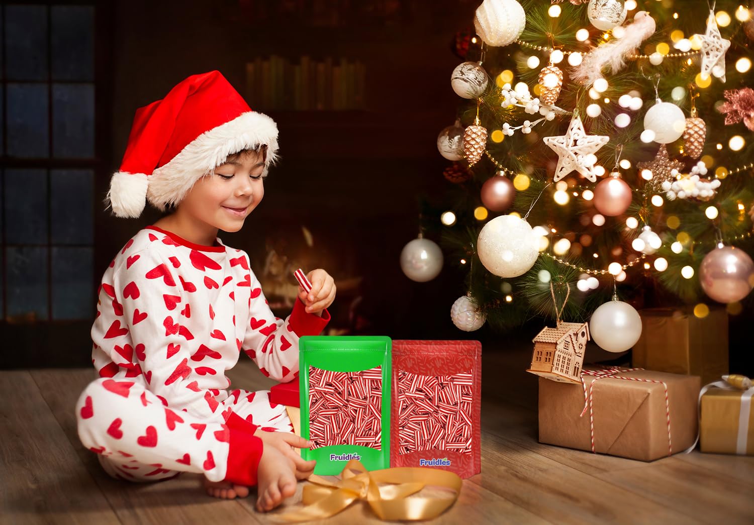 Fruidles Christmas Gummy Candy - Mini Licorice Candy Canes (1 Pound) | Festive Holiday Treats for Stocking Stuffers, Party Favors & Sweet Snacks