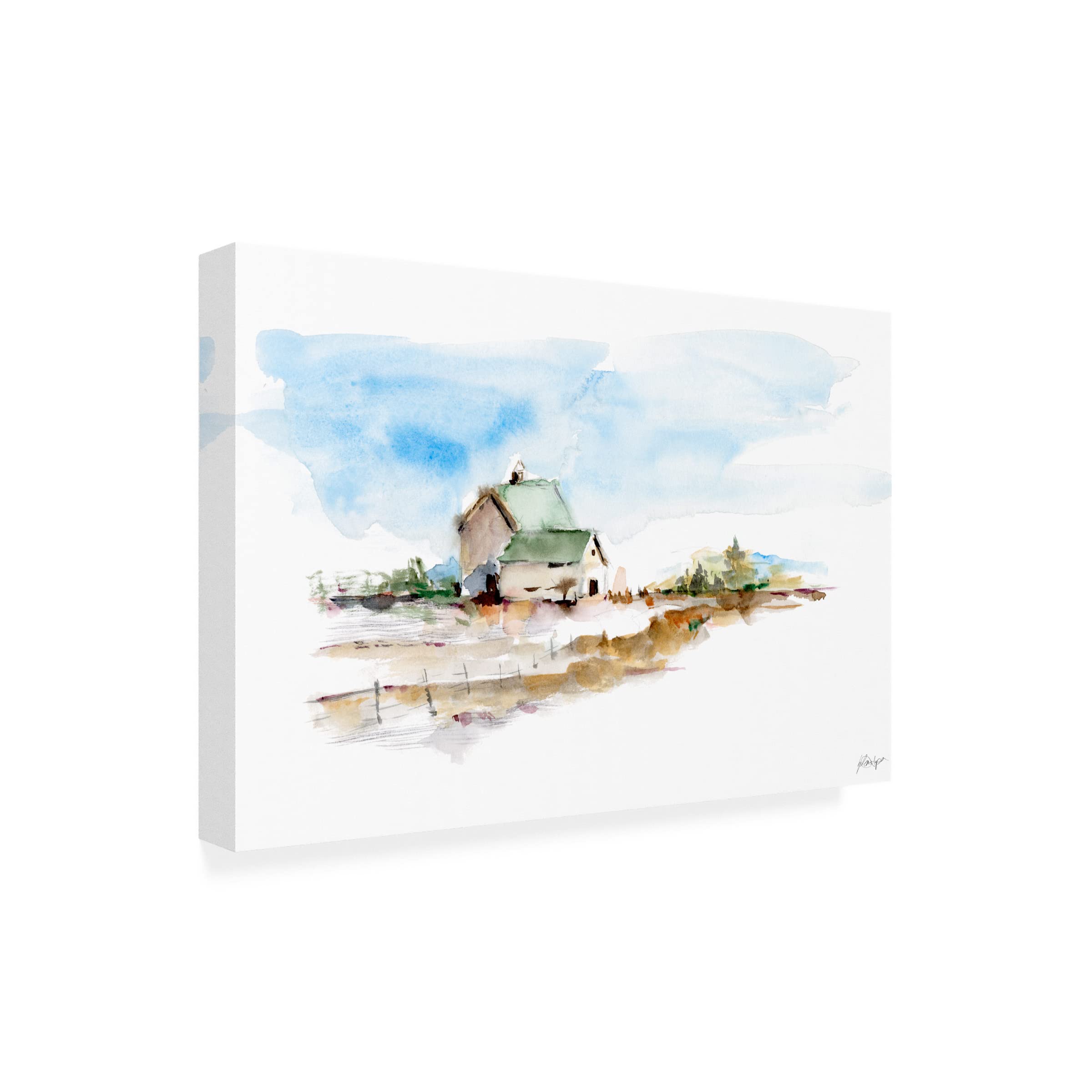 Ethan Harper 'Prairie Farmhouse I' Canvas Wall Art Print - Country Farmhouse Decor for Living Room, Bedroom & Office | Trademark Fine Art Collection