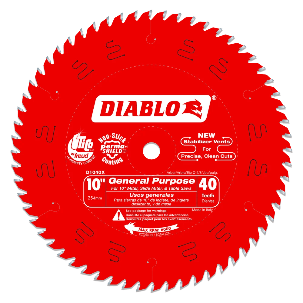 10-Pack 10-Inch 40-Tooth General Purpose Circular Saw Blades - Perfect for Woodworking, Plywood, and MDF Cutting