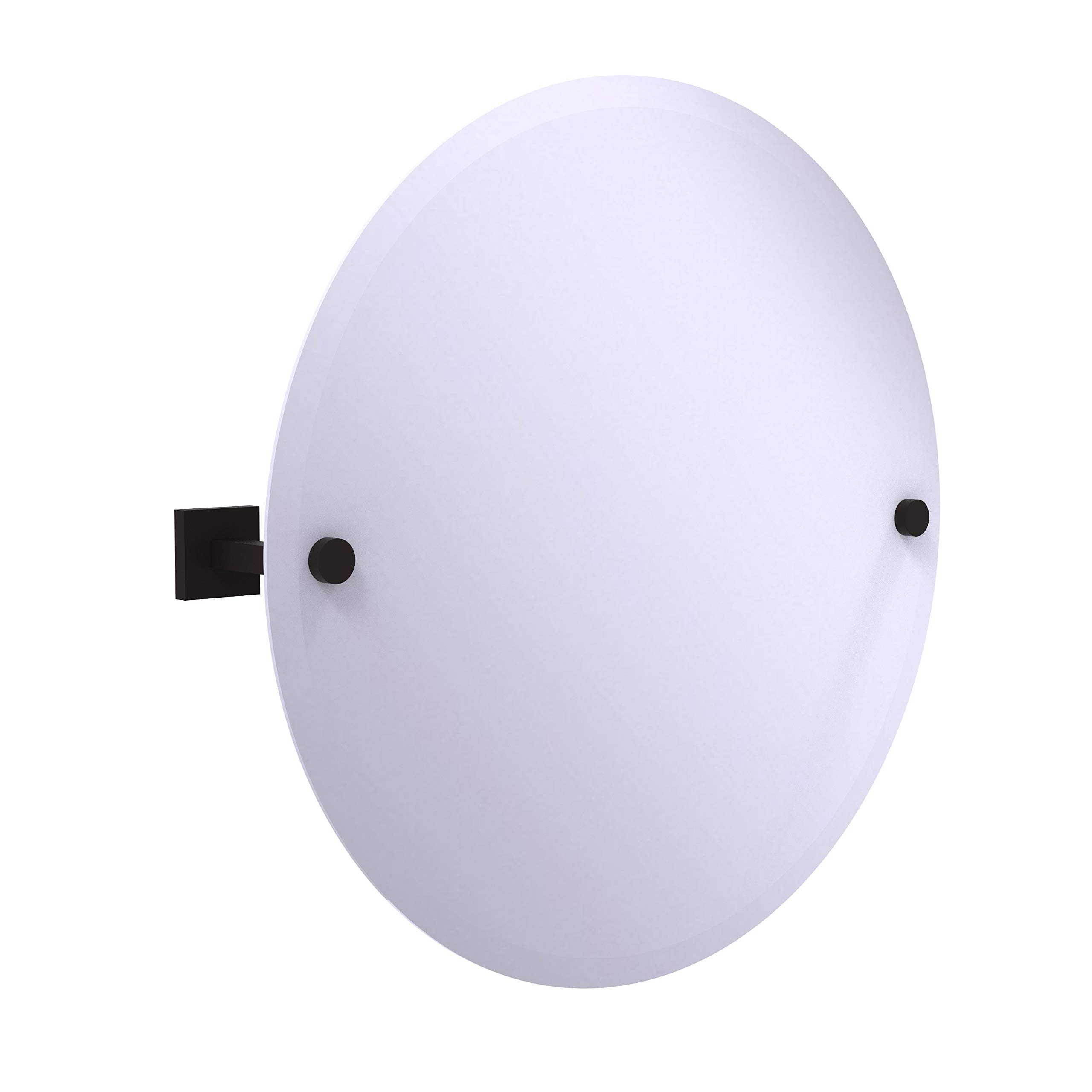 Allied Brass Montero Collection Frameless Round Tilt Beveled Edge Wall Mirror - Oil Rubbed Bronze Finish | Contemporary Bathroom & Entryway Decor for Modern Homes