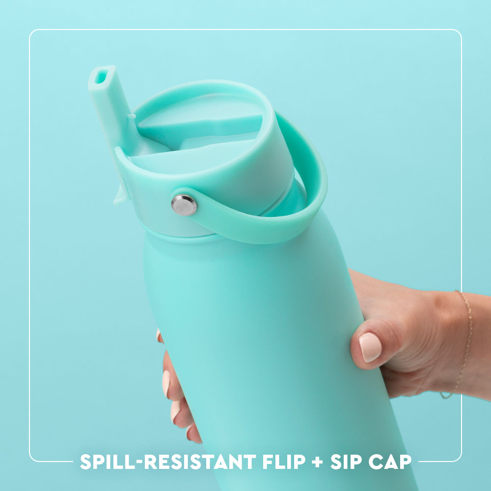 On Pointe Flip + Sip Water Bottle 36oz - Leakproof Stainless Steel Insulated Tumbler for Gym, Yoga & Outdoor Activities