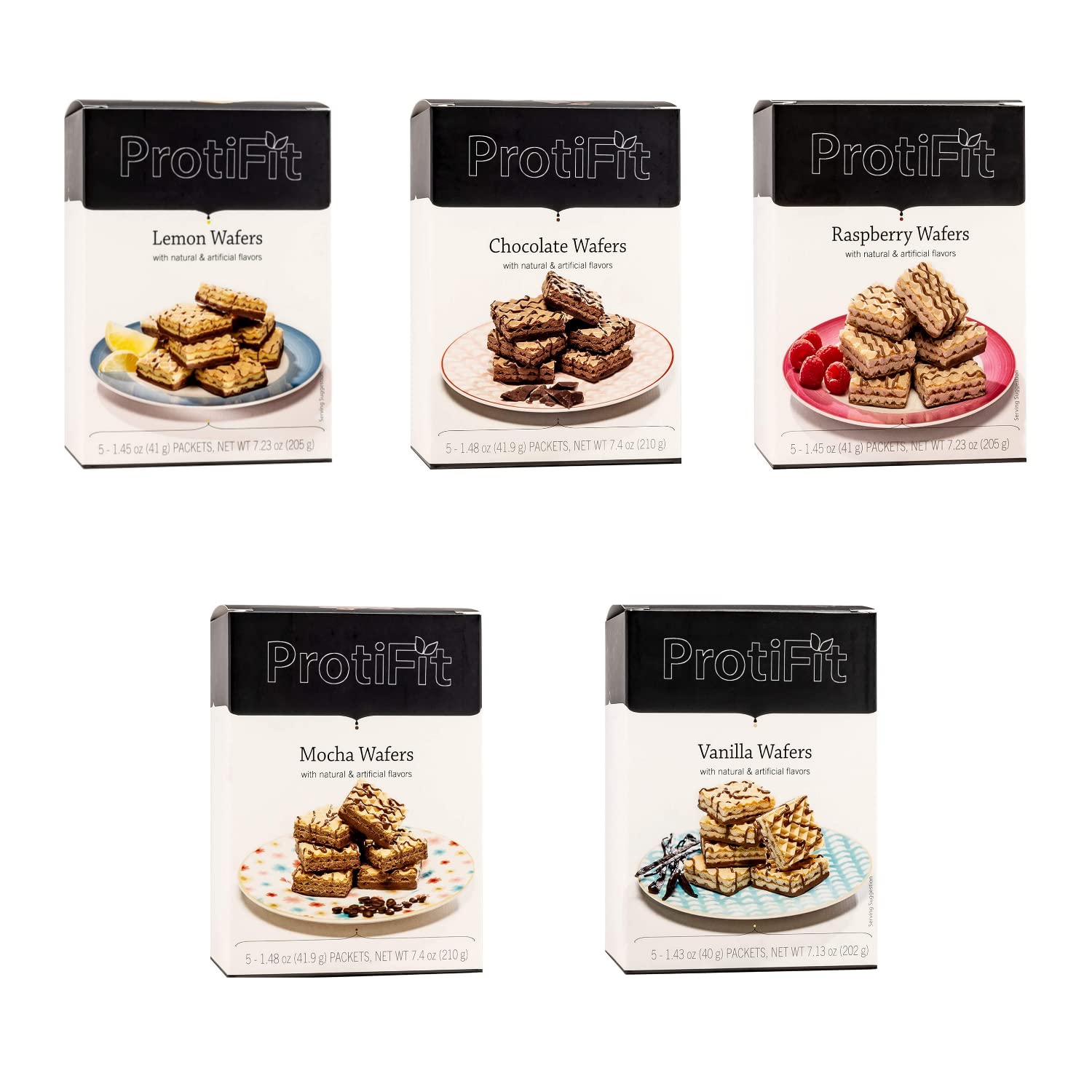 PROTIFIT - 5 Pack High Protein Wafer Bars (15g Protein Each) | Low Calorie, Low Carb, Low Fat | Keto & Ideal Protein Diet Friendly | Perfect for Workout Recovery, Healthy Snacking & Weight Management
