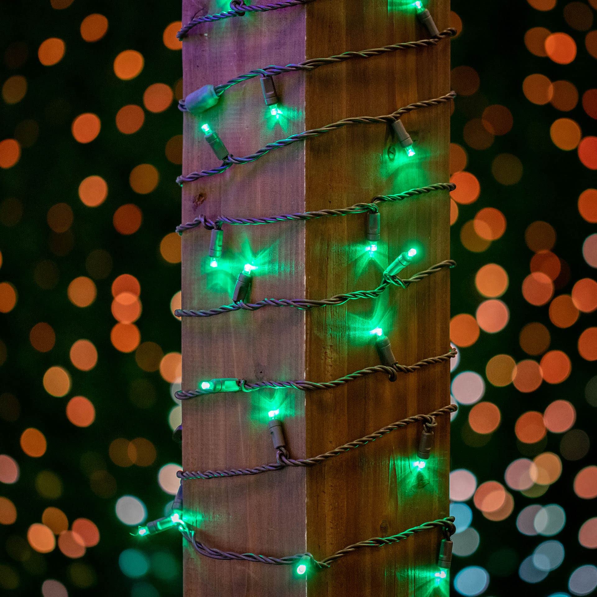 50 LED Brown Wire 25-Feet Outdoor Christmas String Lights - Waterproof Fairy Lights for Party, Garden, Wedding, Patio & Holiday Decorations