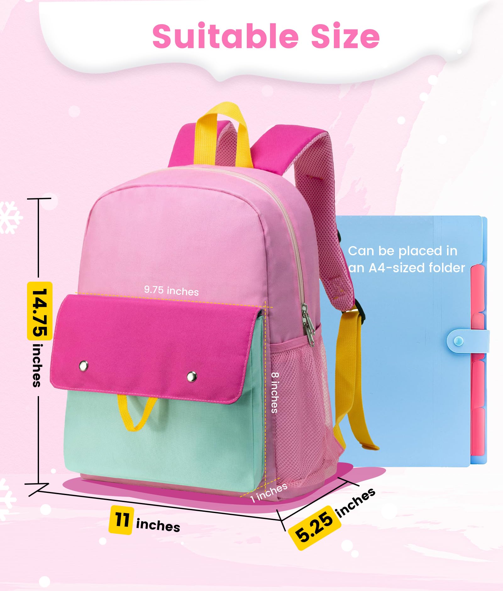 **Vorspack Toddler Backpack for Girls & Boys - Cute Small Preschool Backpack for Kids Ages 3-8, Lightweight & Durable Kindergarten School Backpack (Pink) - Perfect for School, Travel & Daycare**