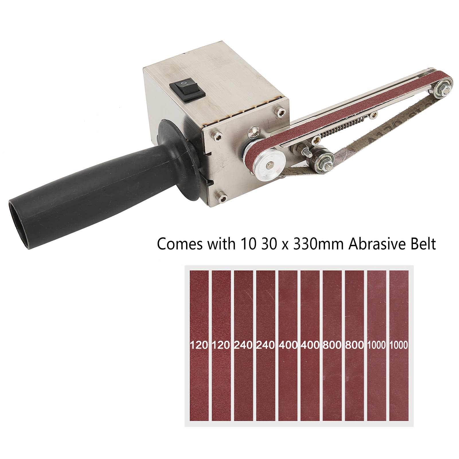 150W Electric Belt Sander & Polisher - Adjustable Wood & Acrylic Grinding Machine with US Plug (110-240V) - Perfect for DIY Woodworking, Metal Polishing & Craft Projects