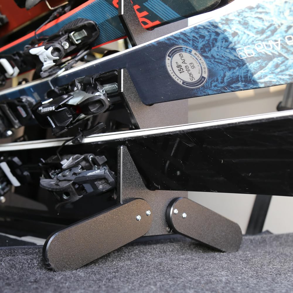 TRAPSKI Ski Rack Tower with Security Strap - SUV/Van Ski Carrier Organizer | Heavy-Duty HDPE Plastic Ski Holder for SUVs, Minivans, Crossovers & Hatchbacks | Made in USA | Perfect for Winter Sports & Road Trips