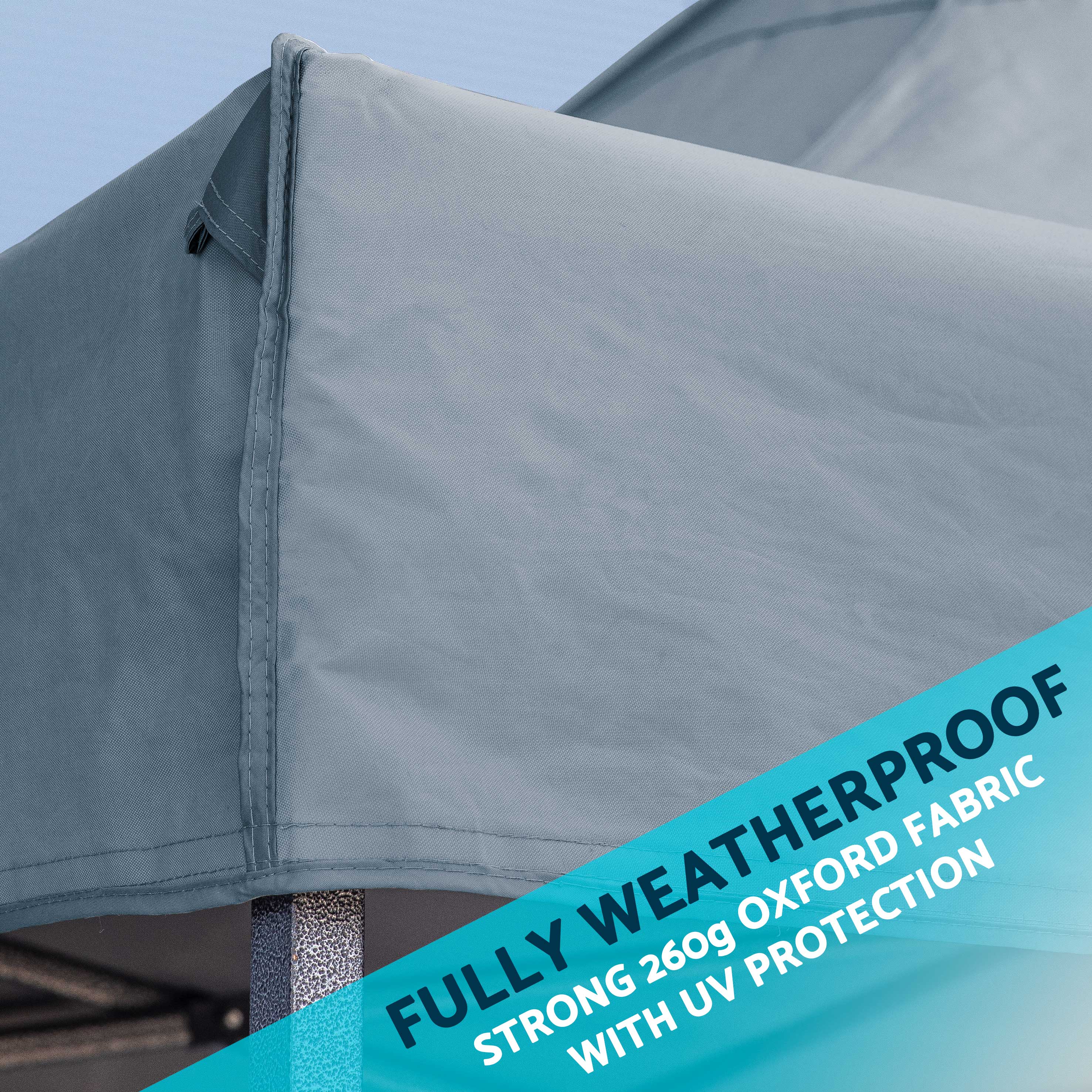 Premium 3x6m Pop Up Gazebo Canopy Tent - Waterproof & UV Resistant with Carry Bag, Stakes & Weight Bags - Grey DG141 - Perfect for Outdoor Parties, Camping, Beach & Backyard Events