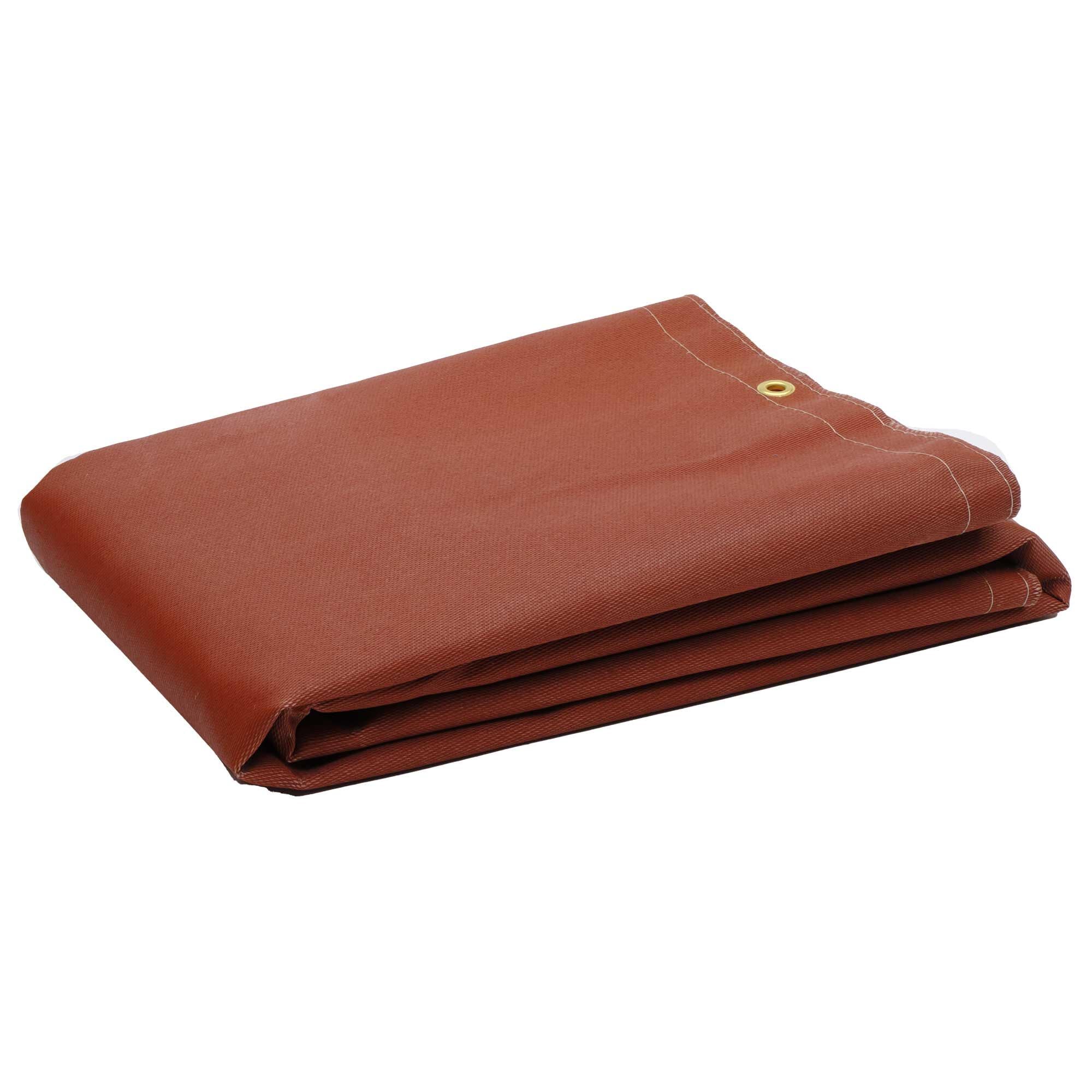 Wilson 36155 32oz Silicone Coated Fiberglass Fire Blanket - 6' x 8' Red - Heat Resistant for Welding, Grinding & Fire Safety Protection in Workshops & Garages