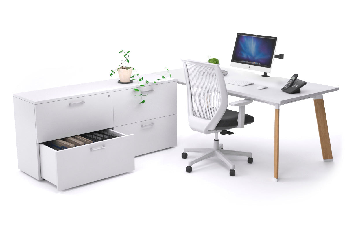 Switch Executive Setting With Uniform Spine Wood Imprint Frame [1600L x 800W with Cable Scallop] - Perfect for Office Desks, Conference Rooms & Home Workstations