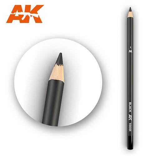 AK Interactive AK10001 Weathering Pencil Black - Premium Model Painting Tool for Miniatures, Dioramas & Scale Models - Perfect for Realistic Weathering Effects on Plastic, Metal & Resin Surfaces